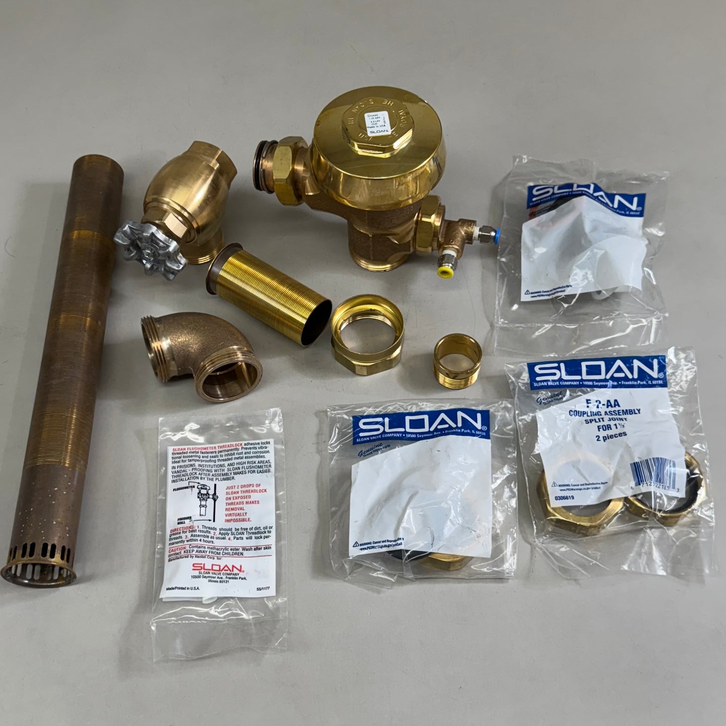 SLOAN Single-Flush Manual Concealed Flushometer Gold 9603-1.28 (New Other- (Distressed Packaging))