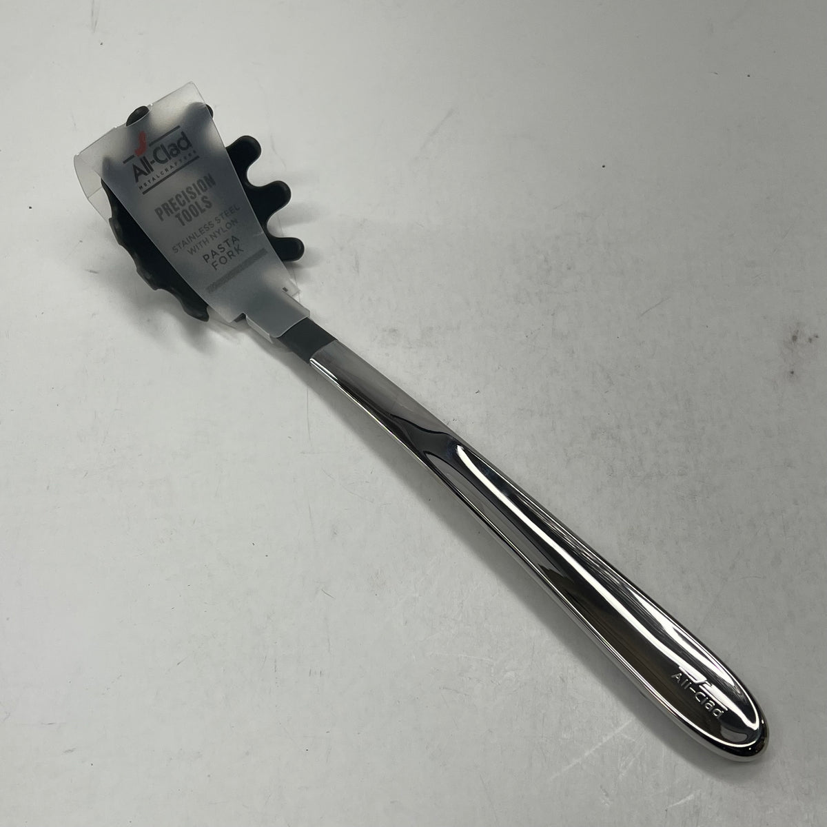 ALL-CLAD Precision Tools Stainless Steel W/ Nylon Pasta Fork  14" Chrome/Grey