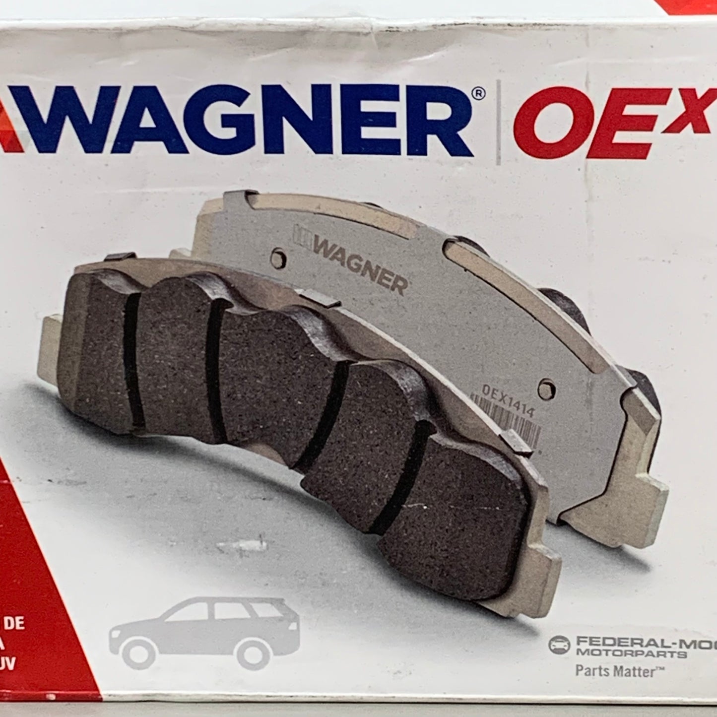 WAGNER OEx Ceramic Disc Brake Pad Set 5 1/2" x 2 1/2" Grey OEX1295A