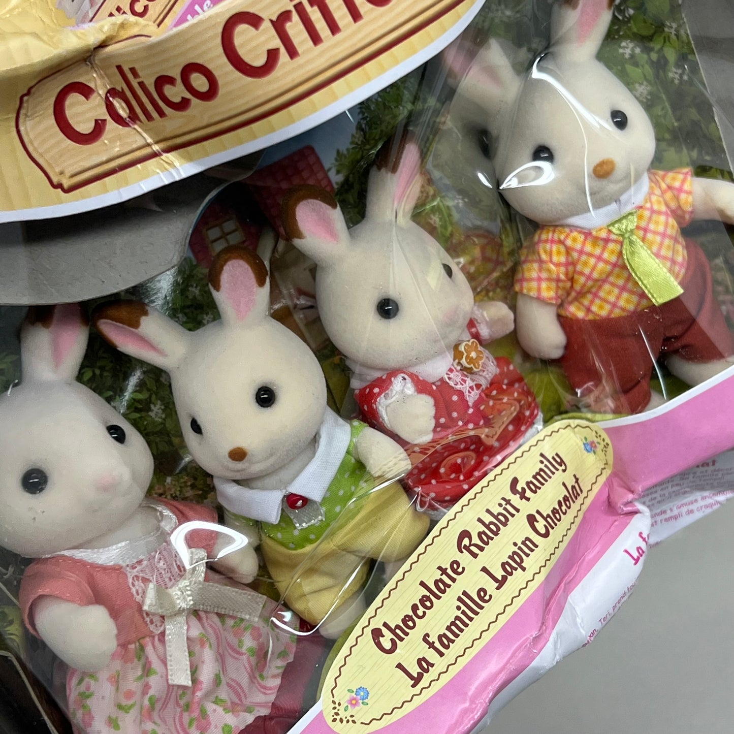 CALICO CRITTERS Chocolate Rabbit Family 4 Posable Figure set New Other CC2028