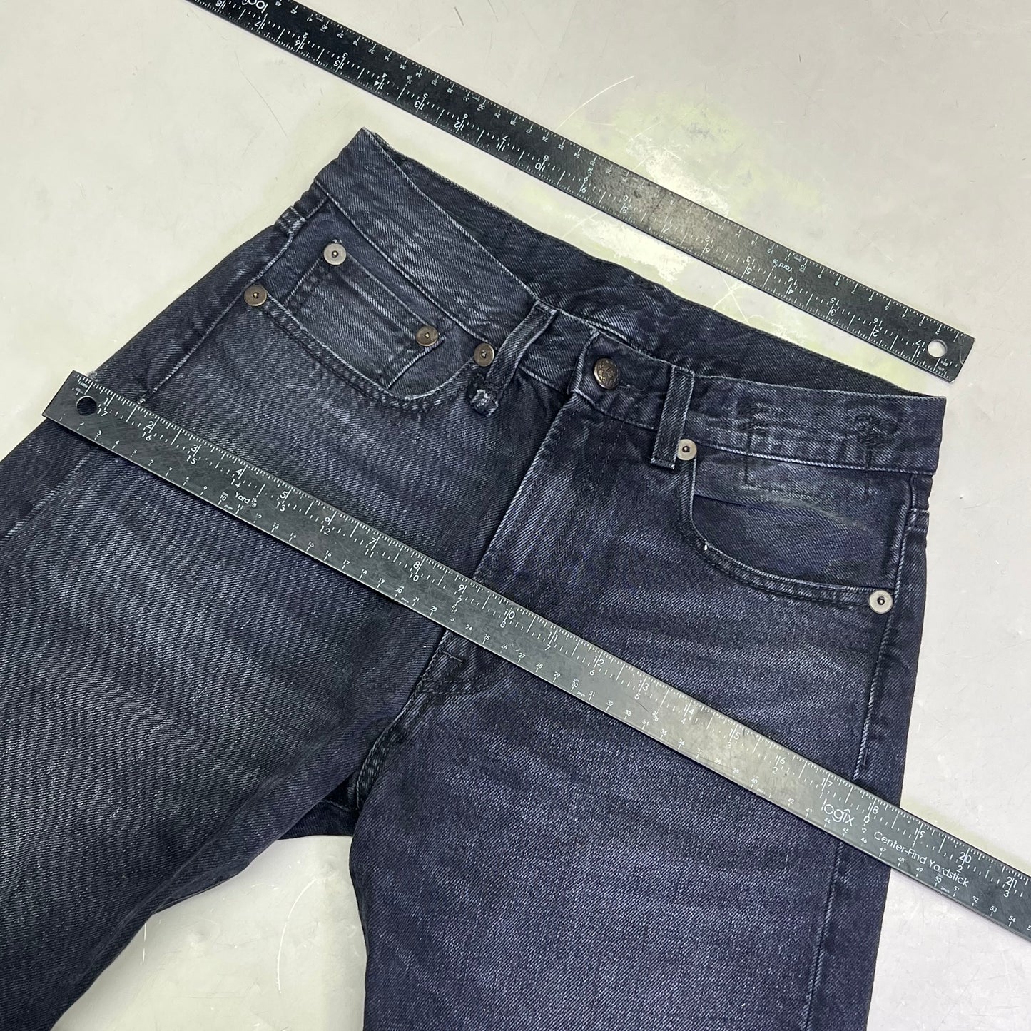 R13 Relaxed Distressed Boyfriend Jeans Made In Italy Women's Sz 24 Jake Black