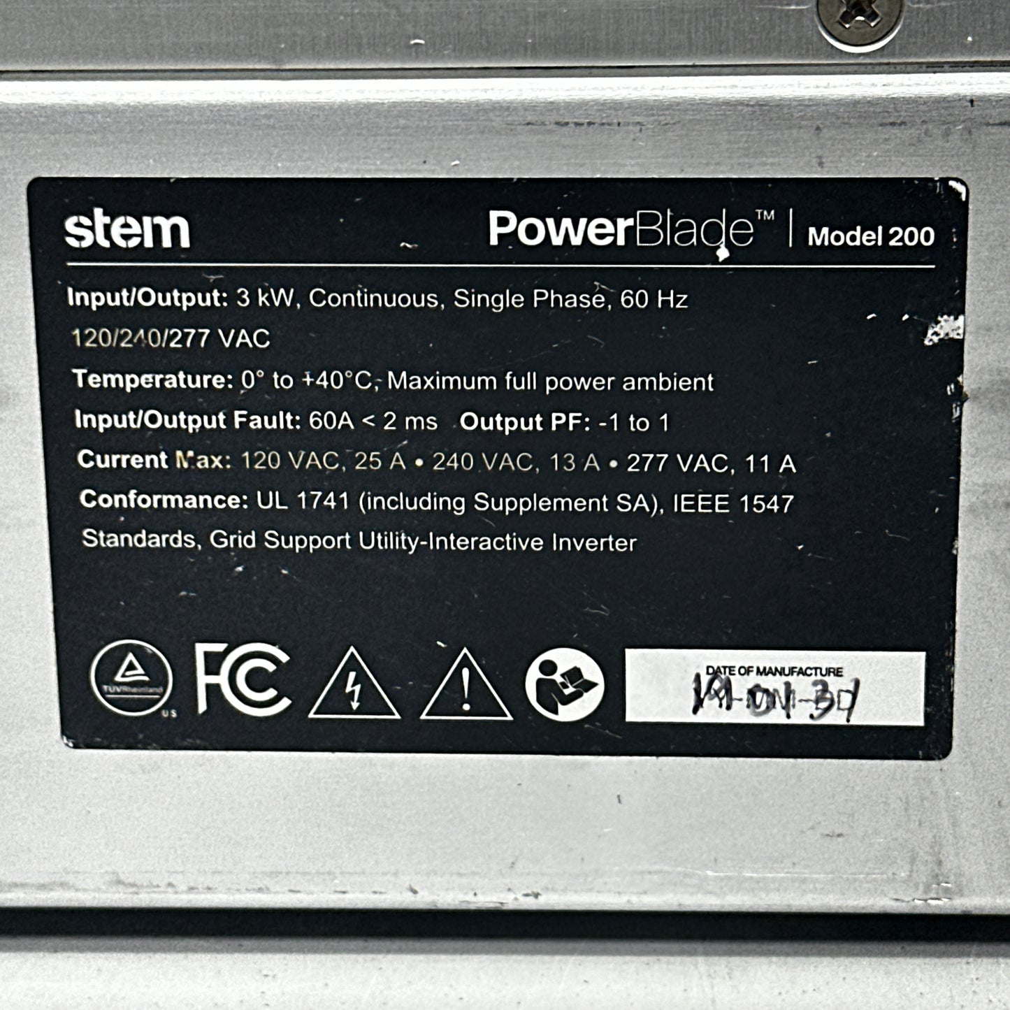 STEM PowerBlade Model 200 3kW Utility-Interactive Inverter 120/240/277V