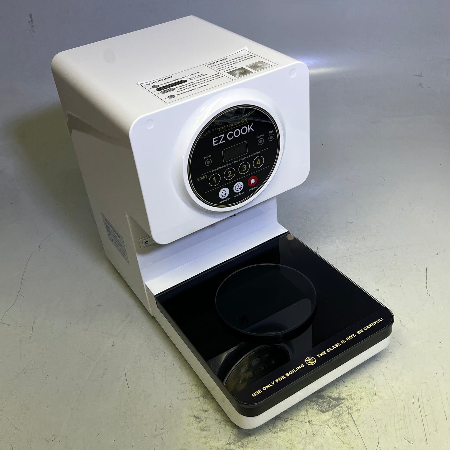 EZ COOK The Touch On Compact Ramyun Cooker Adjustable Settings White/Black H5600