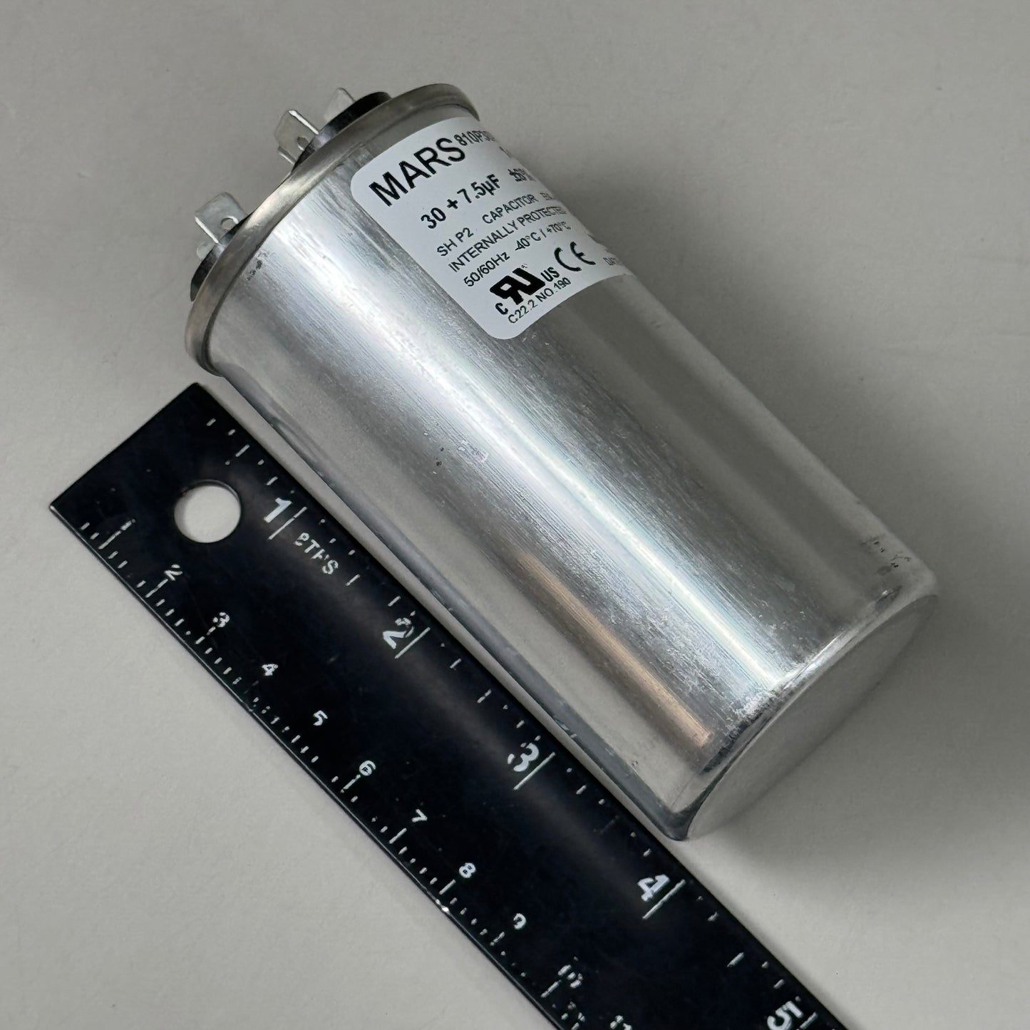 MARS Motor Run Capacitor Round 430/7.5 MFD 440/370 VAC Dual Voltage Rated 14282