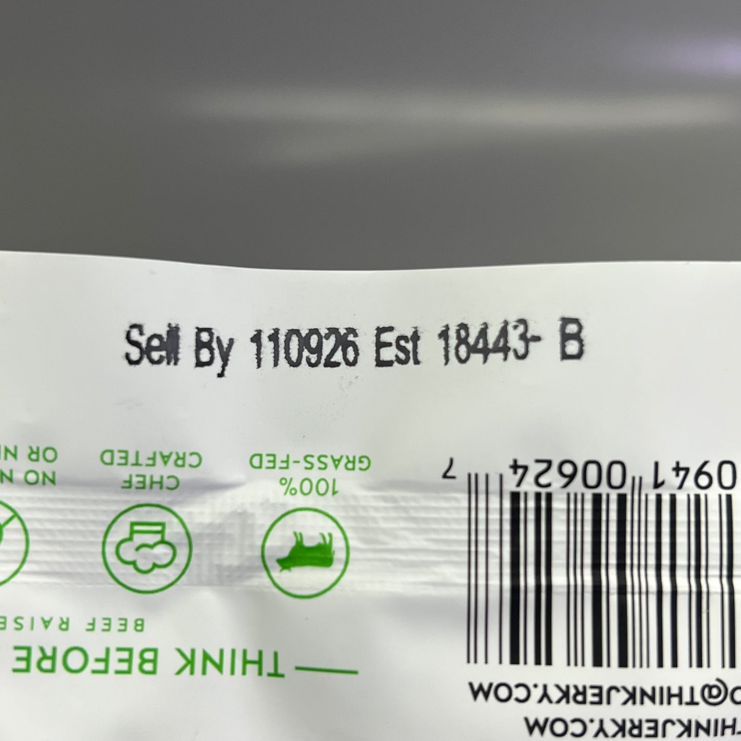 THINK (10 PACK) Gluten Free Grass Fed Classic Flavor Beef Jerky 1 Oz BB 11/26