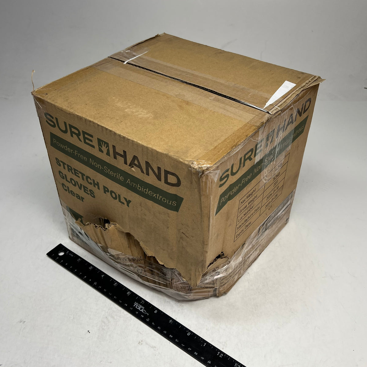 ZA@ SUREHAND (8 PACK) Powder Free Ambidextrous Stretch Poly Gloves Sz XL Clear (As-is)