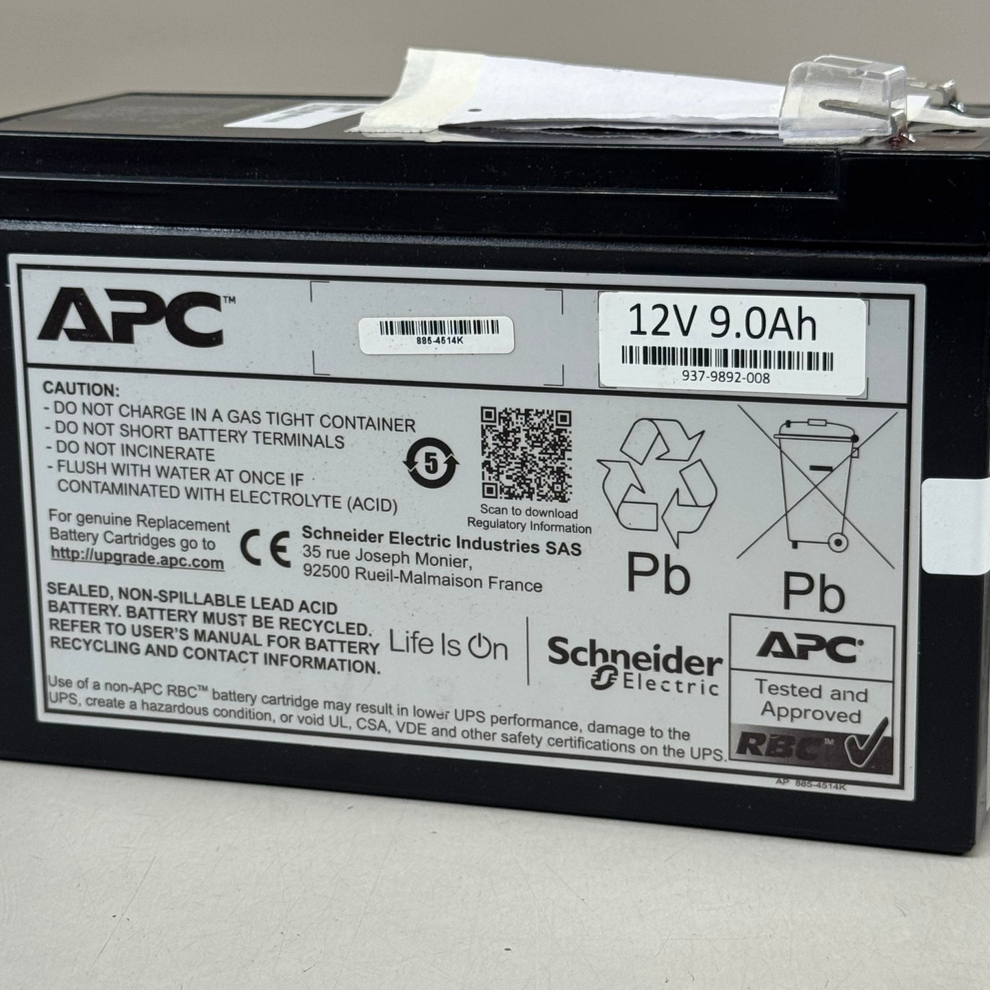 APC  Apc Replacement Battery for Back‑ups Models Be650g1, Be850g2, Bx850m, Br700g, Bvk950m2, Bvn950m2, Genuine Battery Model Rbc17 RBC17