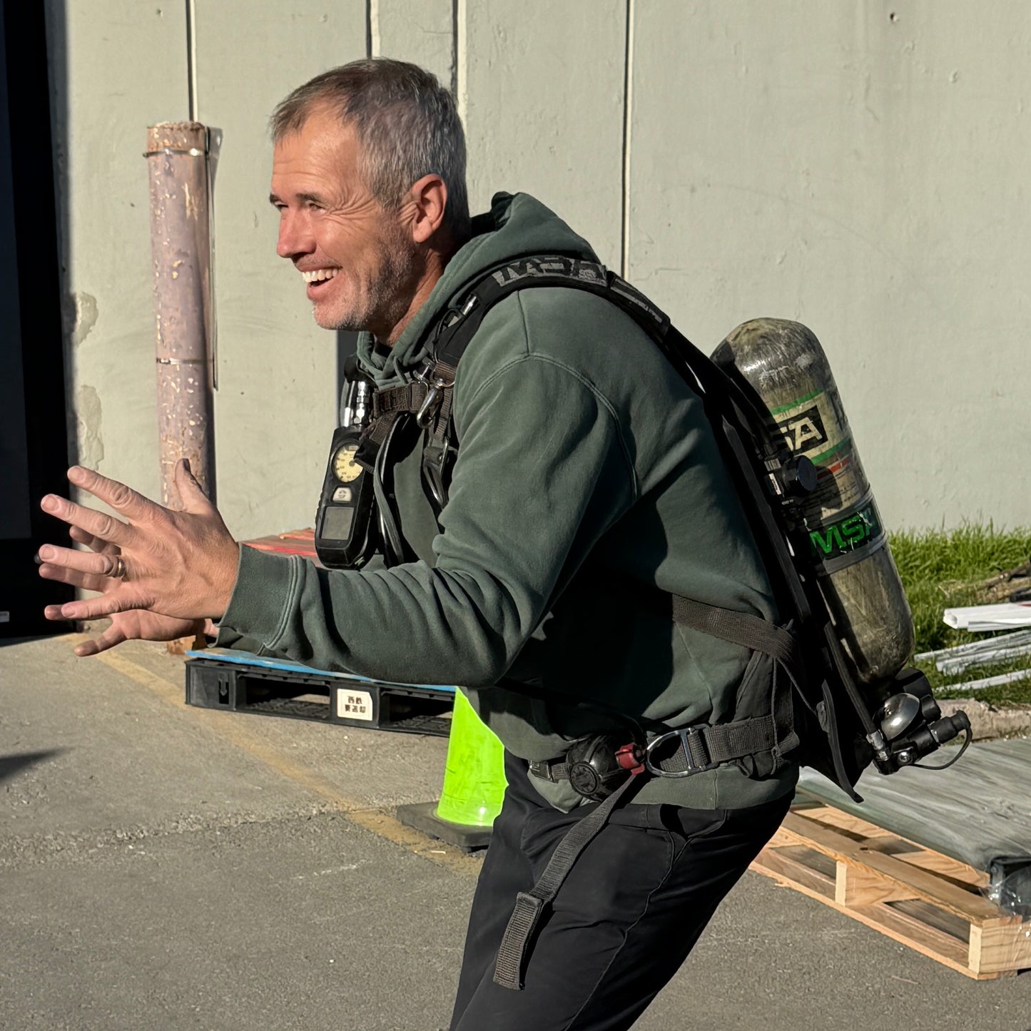 Z@ MSA (*PARTS ONLY*) FireHawk M7 SCBA Air Pack W/ Tank Firefighter Gear (AS-IS)