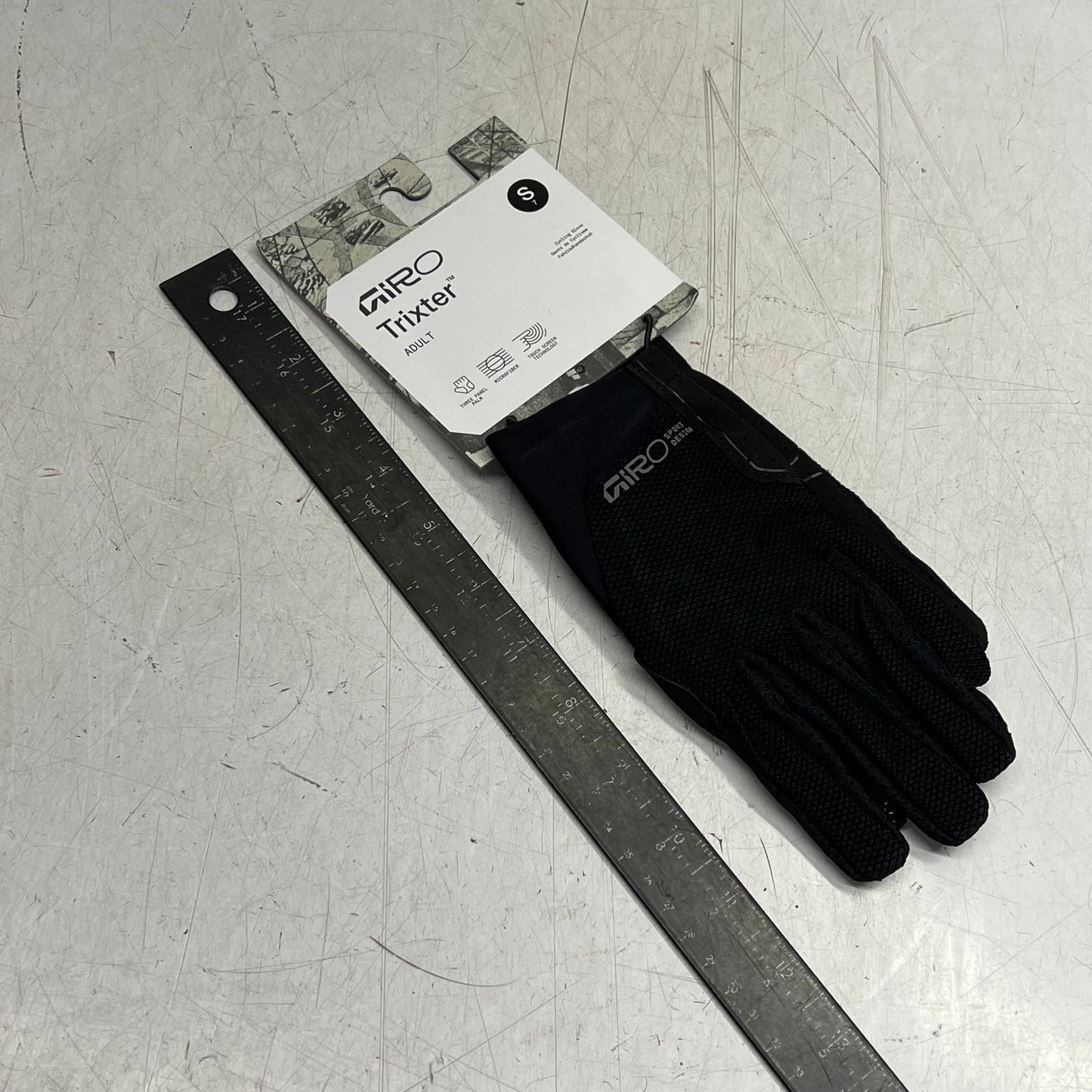 GIRO Trixter Glove Lightweight Instachill Fabric Unisex Sz S Black 7200322