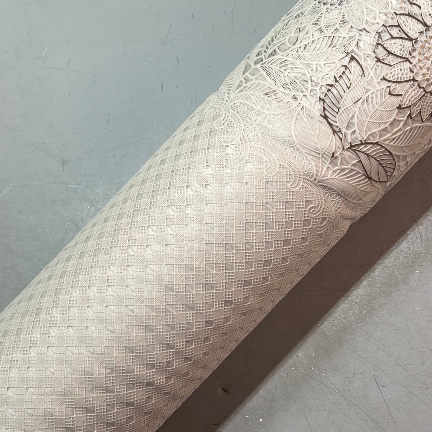 PVC Floral Lace Coffee Mugs Pattern Dinning Table Cloth 54"x60' White/Brown