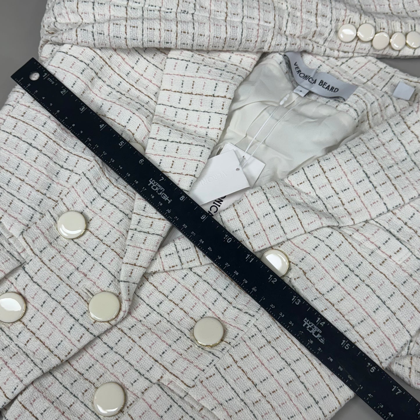 VERONICA BEARD Women's Diego Dickey Jacket Sz-0 Ivory/Multi 2406TW651509