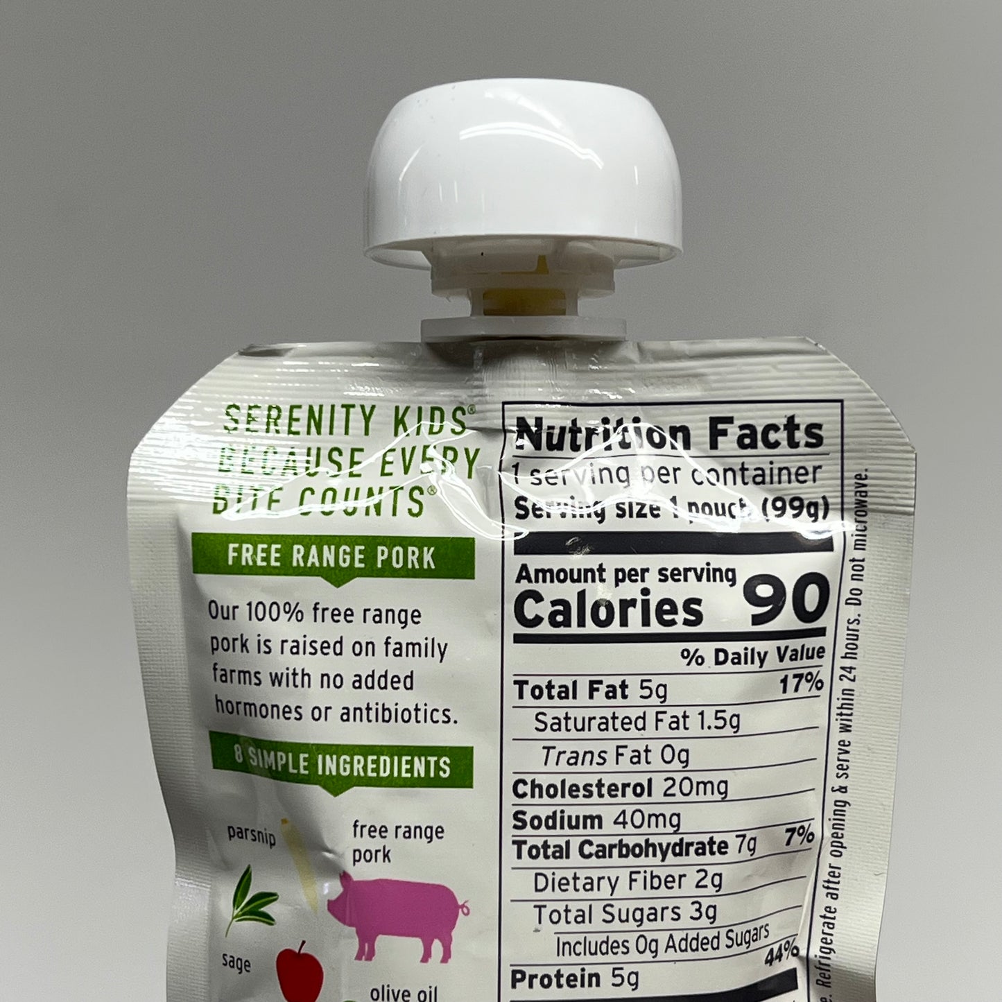 SERENITY (6 PACK) Free Range Pork + Apple, Carrots & Sage Pouches 3.5oz BB 09/27