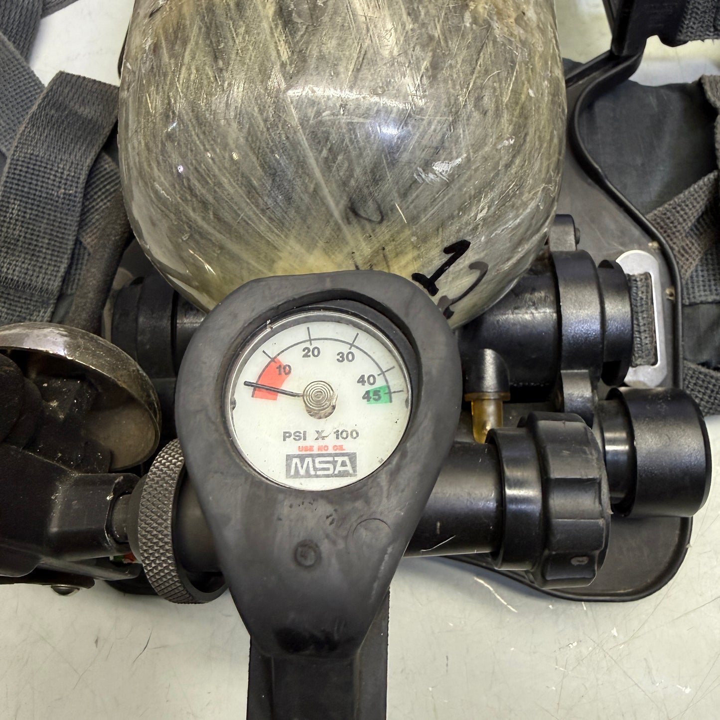 Z@ MSA (*PARTS ONLY*) FireHawk M7 SCBA Air Pack W/ Tank Firefighter Gear (AS-IS)