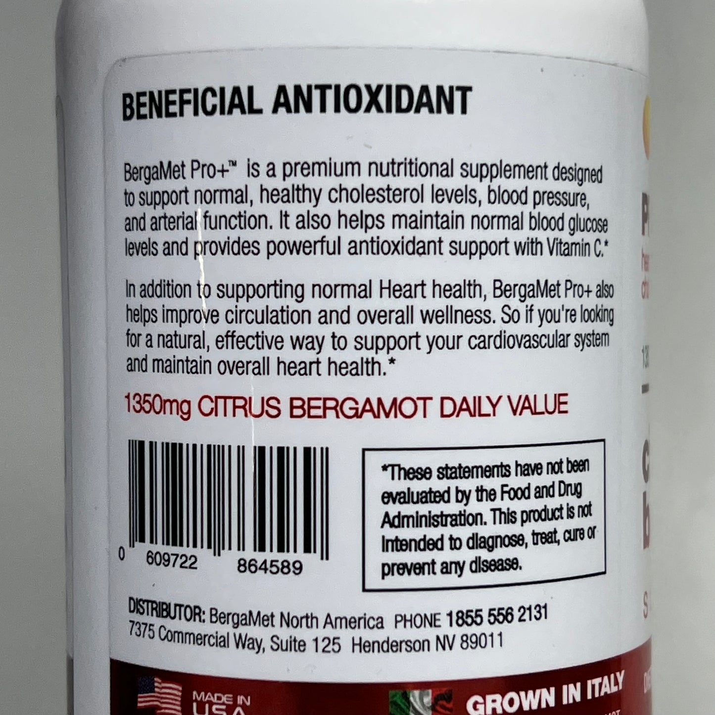 BERGAMOT PRO+ Heart Health Cholesterol Health Citrus Bergamot 90 Tablet BB 04/27