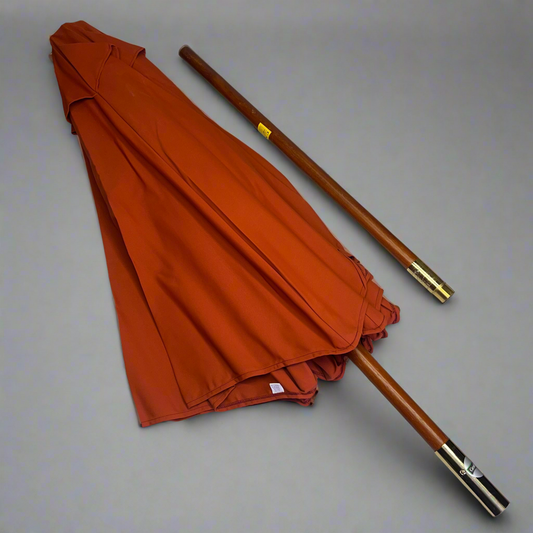 GROSFILLEX Wooden Market Outdoor Umbrella 7' Fits 1-1/2" Holes Terra Cotta