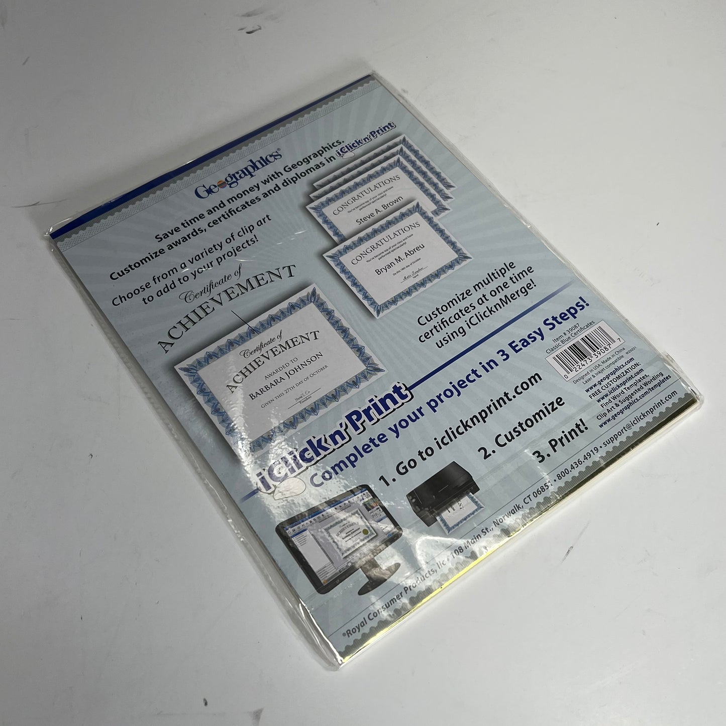 GEOGRAPHICS (4 PACK, 25 SHEETS EACH) Gold Seal Parchment Certificates 8.5"x11"