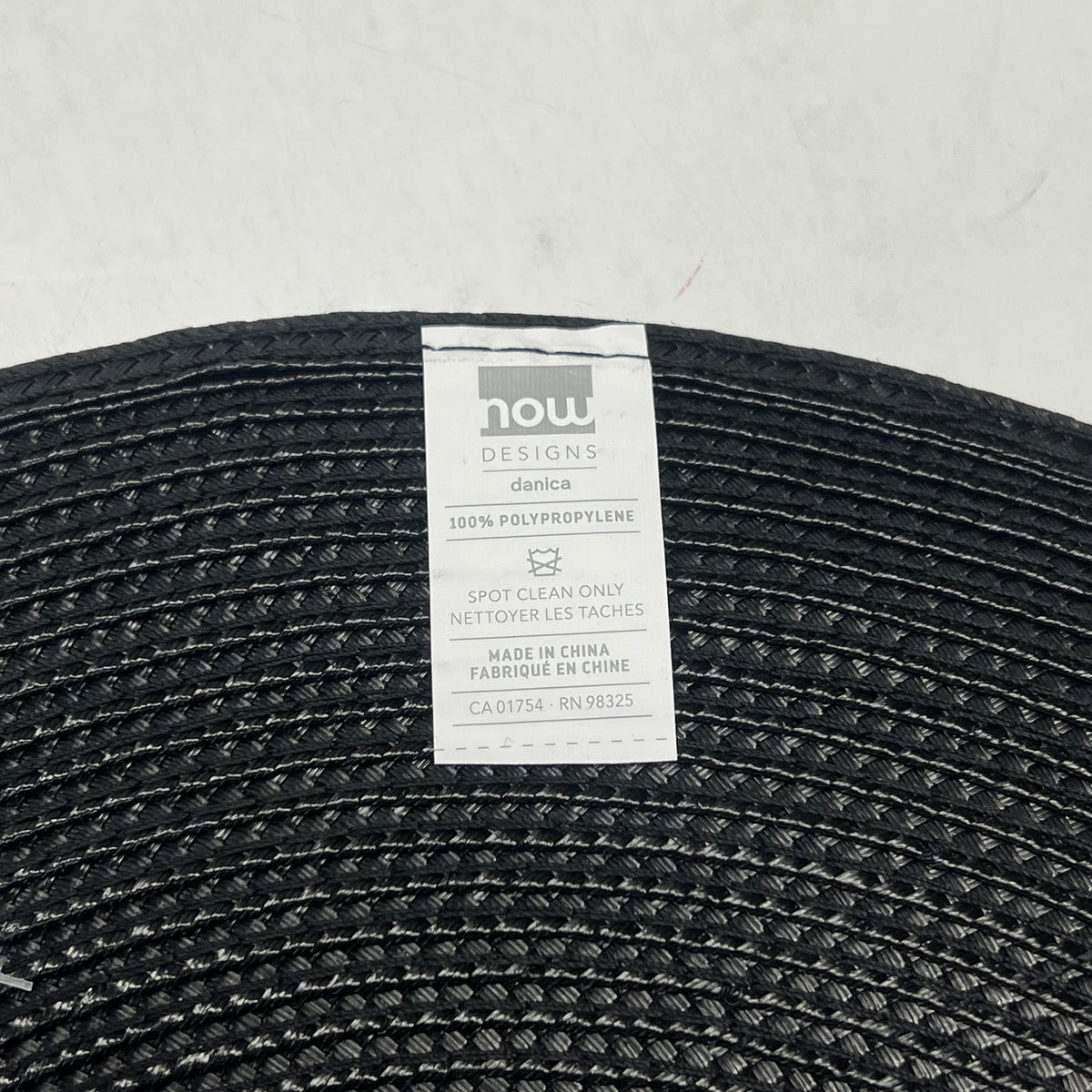 NOW DESIGNS (4 PACK) Disko Placemat 100% Woven Polypropylene 15" Dia Black