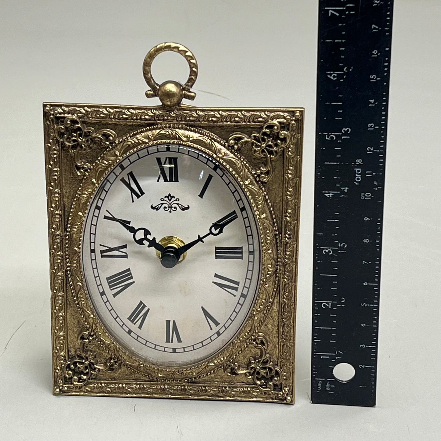 RAZ IMPORTS Antique Style Clock Home Decor 4.25"W x 6"H Gold 4527979