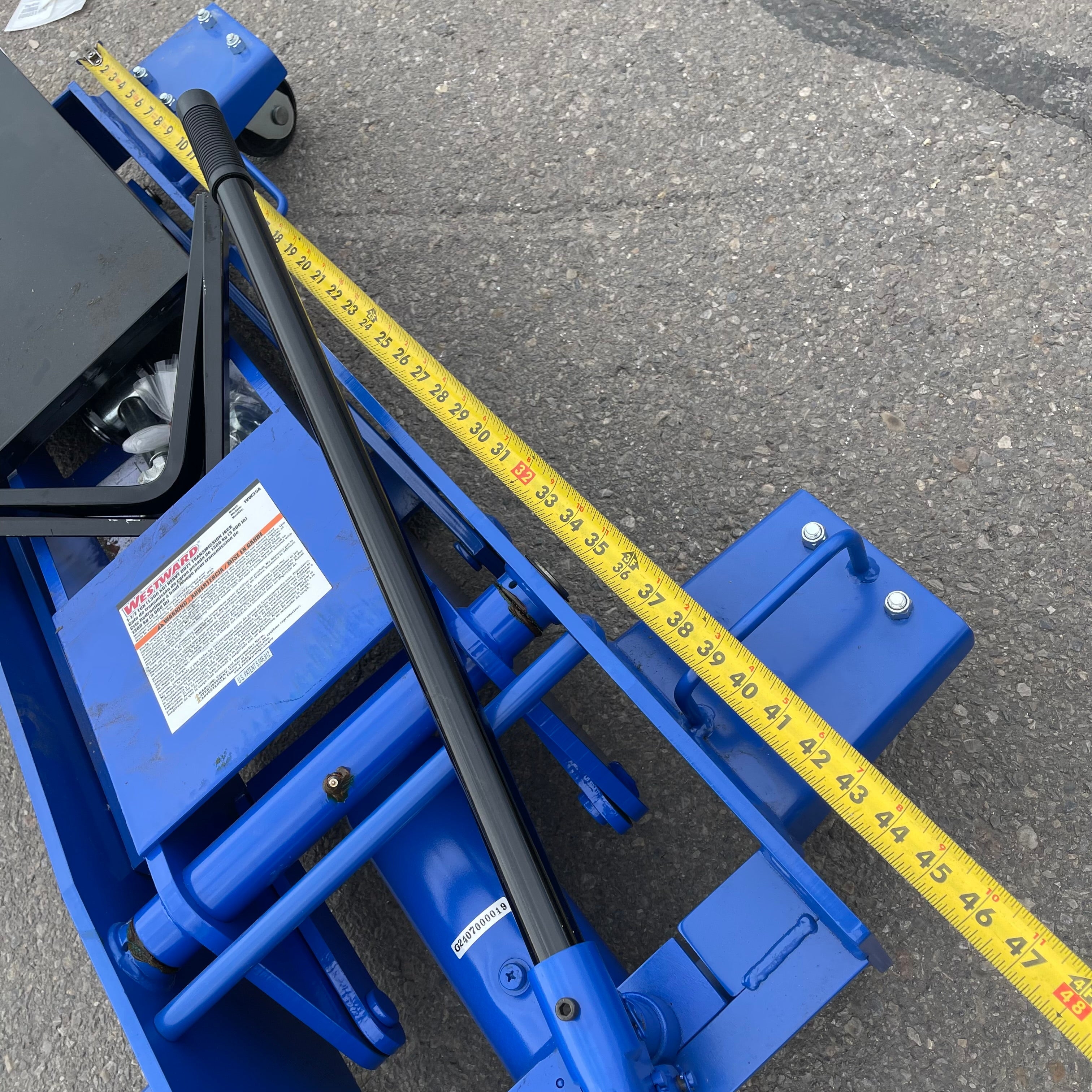 Z@ WESTWARD Heavy Duty Transmission Jack 1-1/2 ton Blue 1VW35A