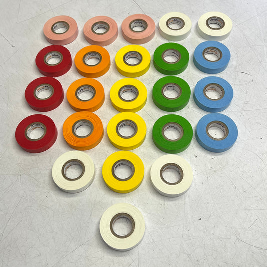 GENE MATE (24 PACK) Labeling Tape Extremely Durable  1/2"x500" Rainbow L-3000