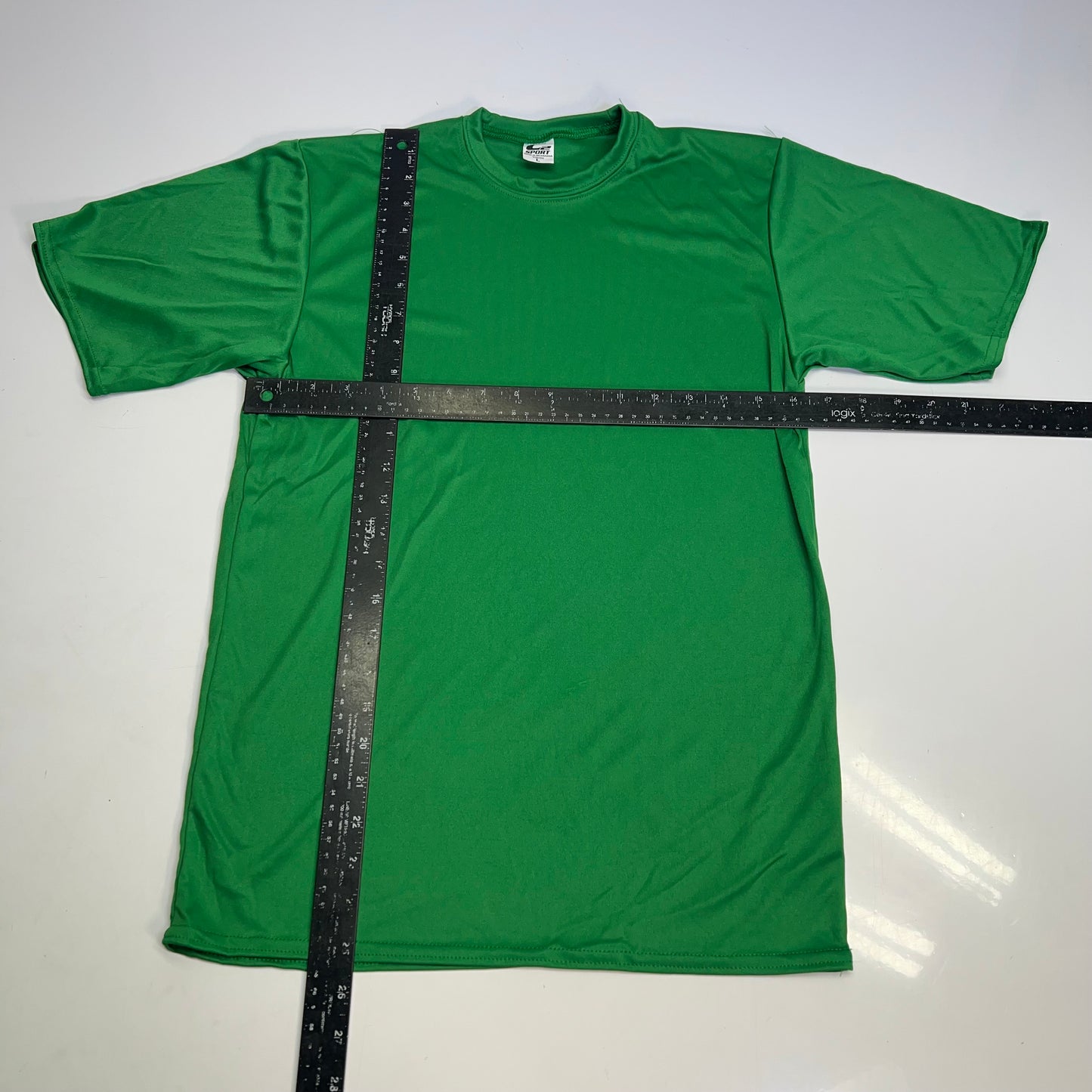 C2 SPORT (5 PACK) Moisture Wick Short Sleeve Work Shirts Youth Sz L Green