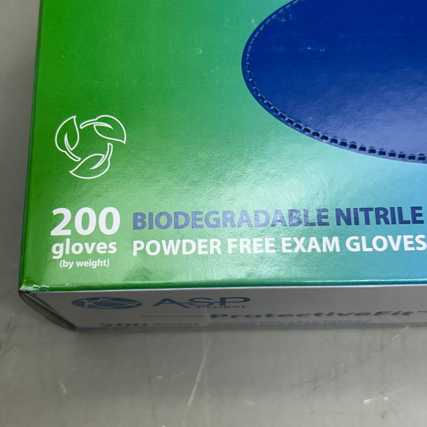 ASP GLOBAL (2 Pack, 200 Each) Protective Fit Nitrile Bio Powder Free Gloves Medium Blue