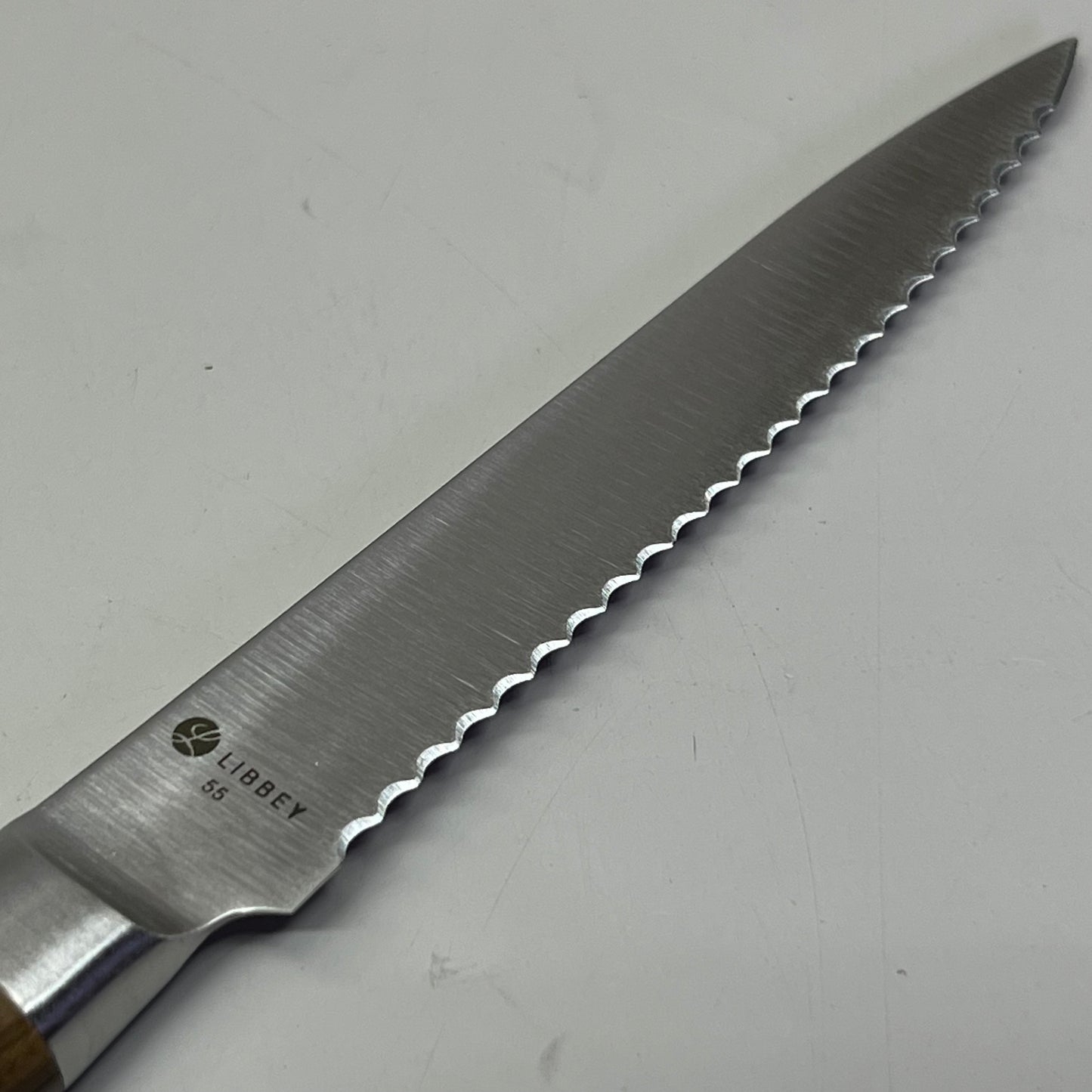 LIBBEY (12 PACK) 1/4" Serrated Frontier Steak Knife W/ Brown Handle Grey 201-2832