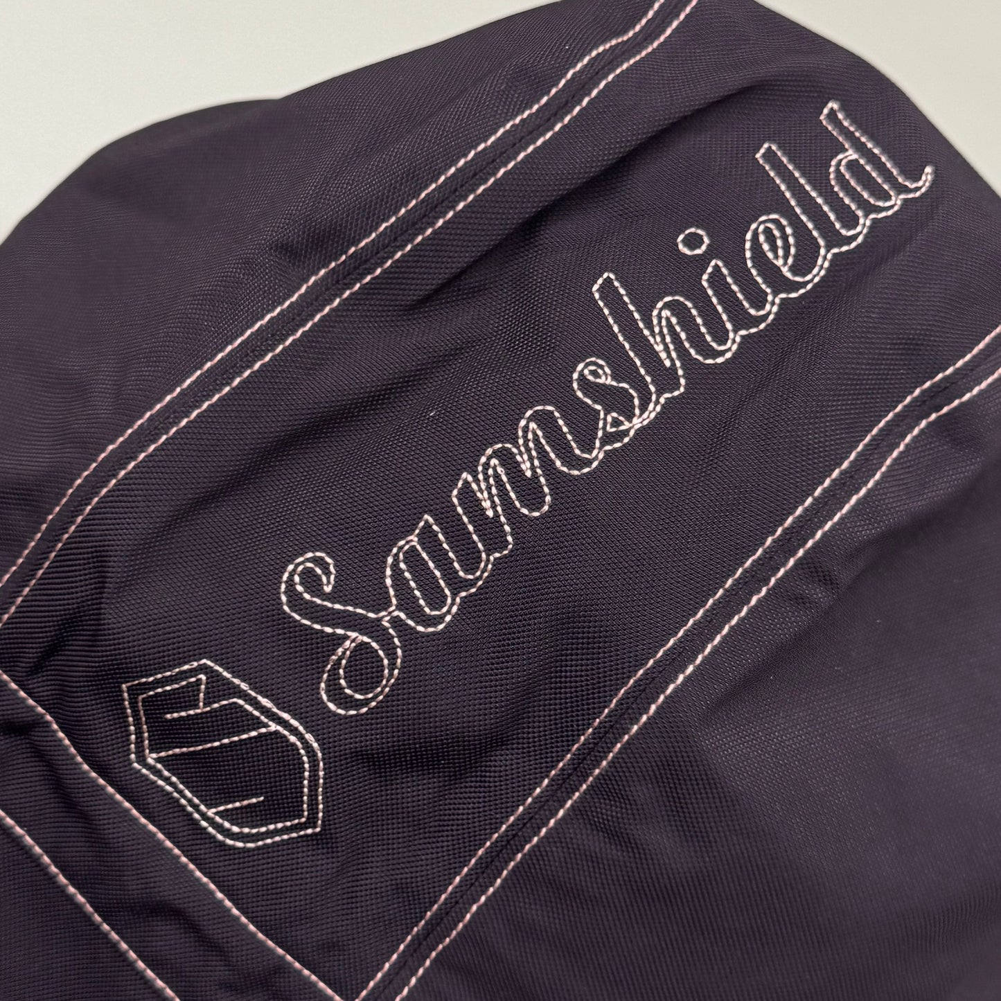 SAMSHIELD Delfina Equestrian Winter Coat Water Resistant Pink Stitching Women's Sz S Aubergine