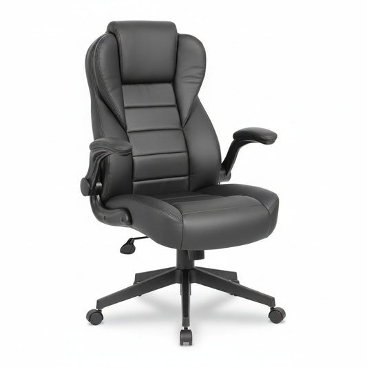 BOSS OFFICE  Ergonomic Vinyl Swivel Executive Chair Adjustable Black B8551-BK