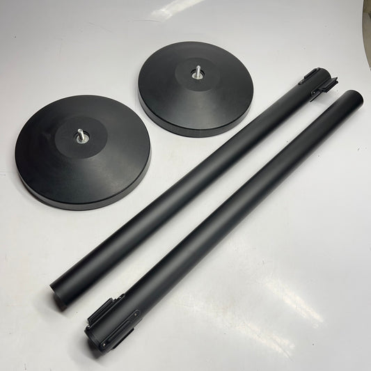 MONTOUR LINE (2 PACK) Retractable Belt Barrier Crowd Control 11' ES400-BK-BK-130