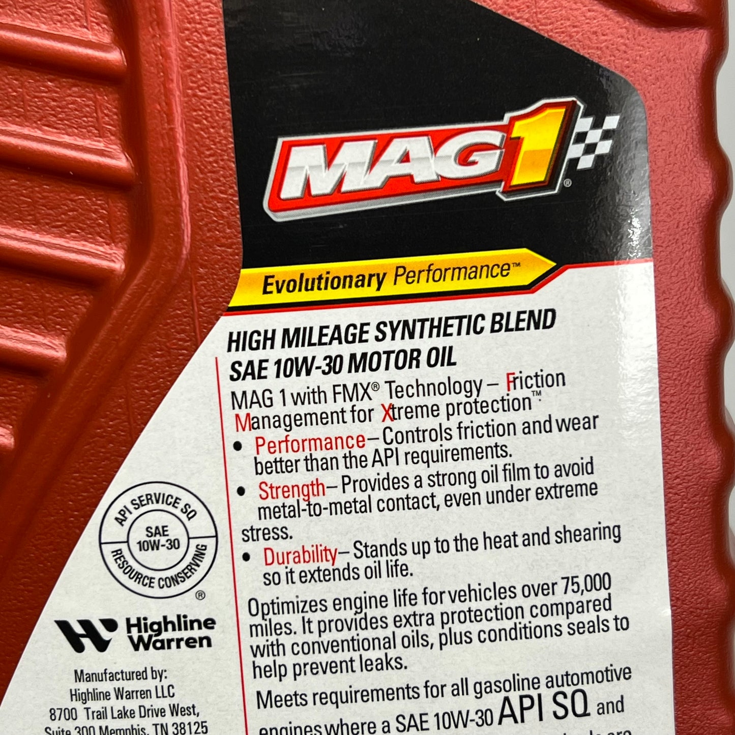 MAG1 (6 PACK) High Mileage Synthetic Blend 10W-30 Motor Oil  1 Quart Brown 64839