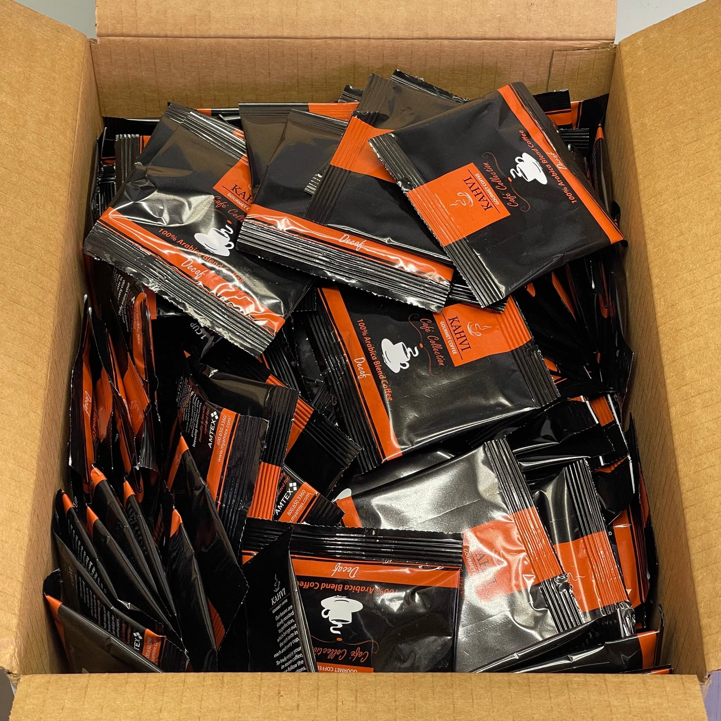 KAHVI (200 PACK) Gourmet Arabica Blend Decaf Coffee 1 cup per packet C-CF-KAH-1D