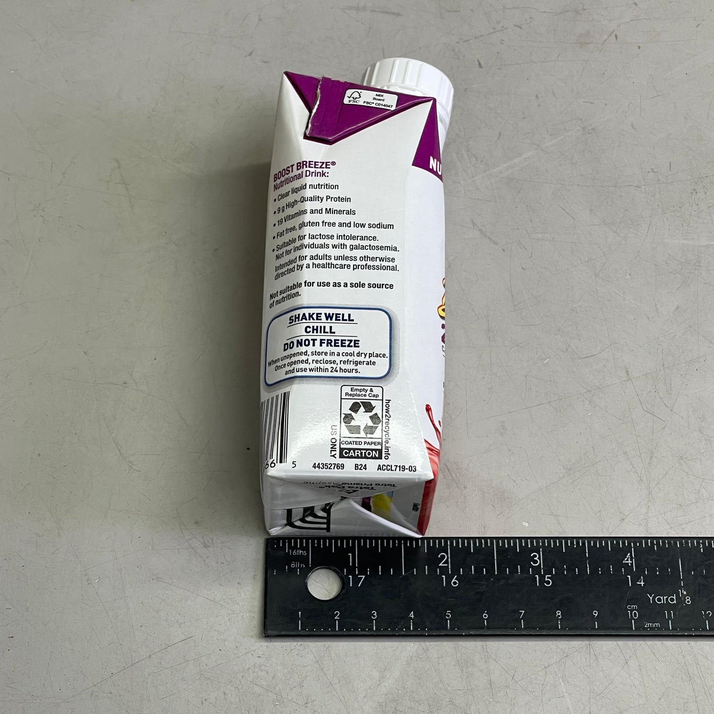 ZA@ NESTLE (24 Pack) Boost Breeze Wild Berry Flavor 8 fl oz BB 12/25