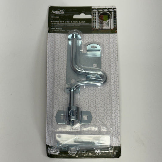 NATIONAL HARDWARE Sliding Bolt Door & Gate Latch Sz 6"L x 2.5"W Grey N165-555