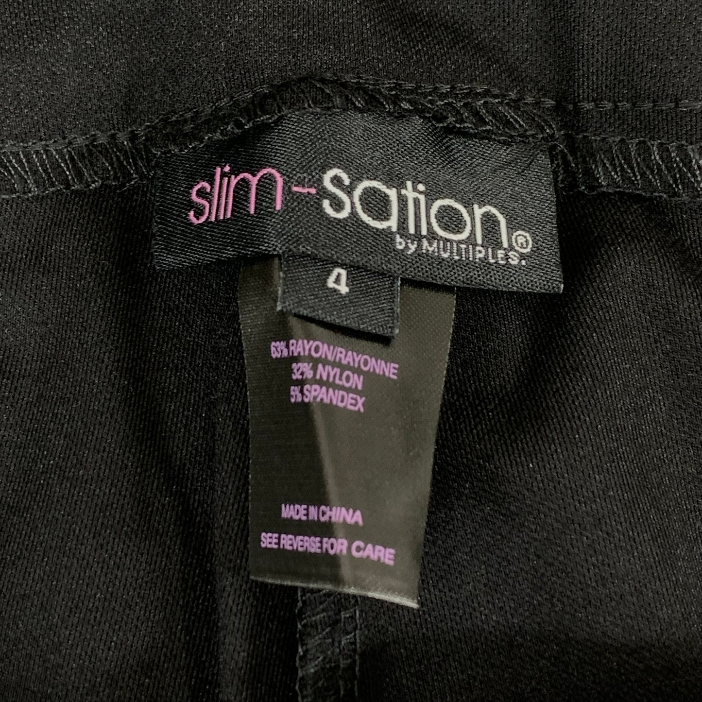 MULTIPLES Relaxed Leg Pant Petite Women's Sz 4 Black