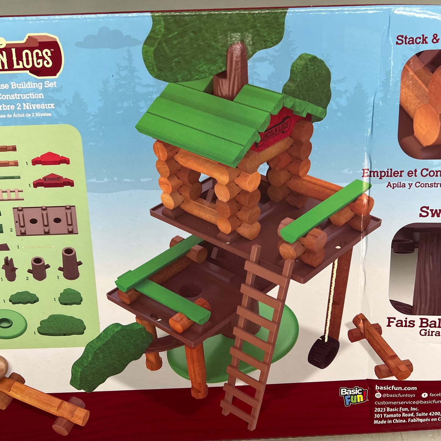 HASBRO The Original Lincoln Logs Building Toy 77 Piece  Brown 00778 (As-is)