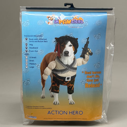 THE IMPAWSTERS California Costumes Action Hero Dog Costume Sz-M PET20156