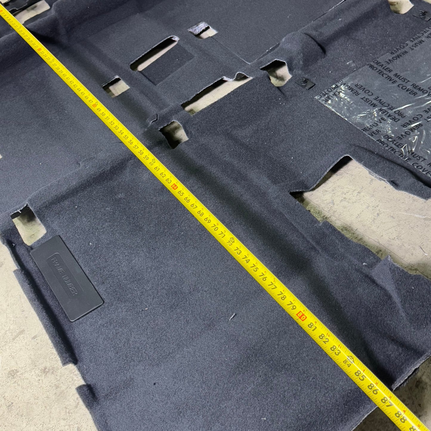 HONDA Car Floor Carpet Assembly Sz 87” L x 53” W Black 83301-T0G-A01ZC