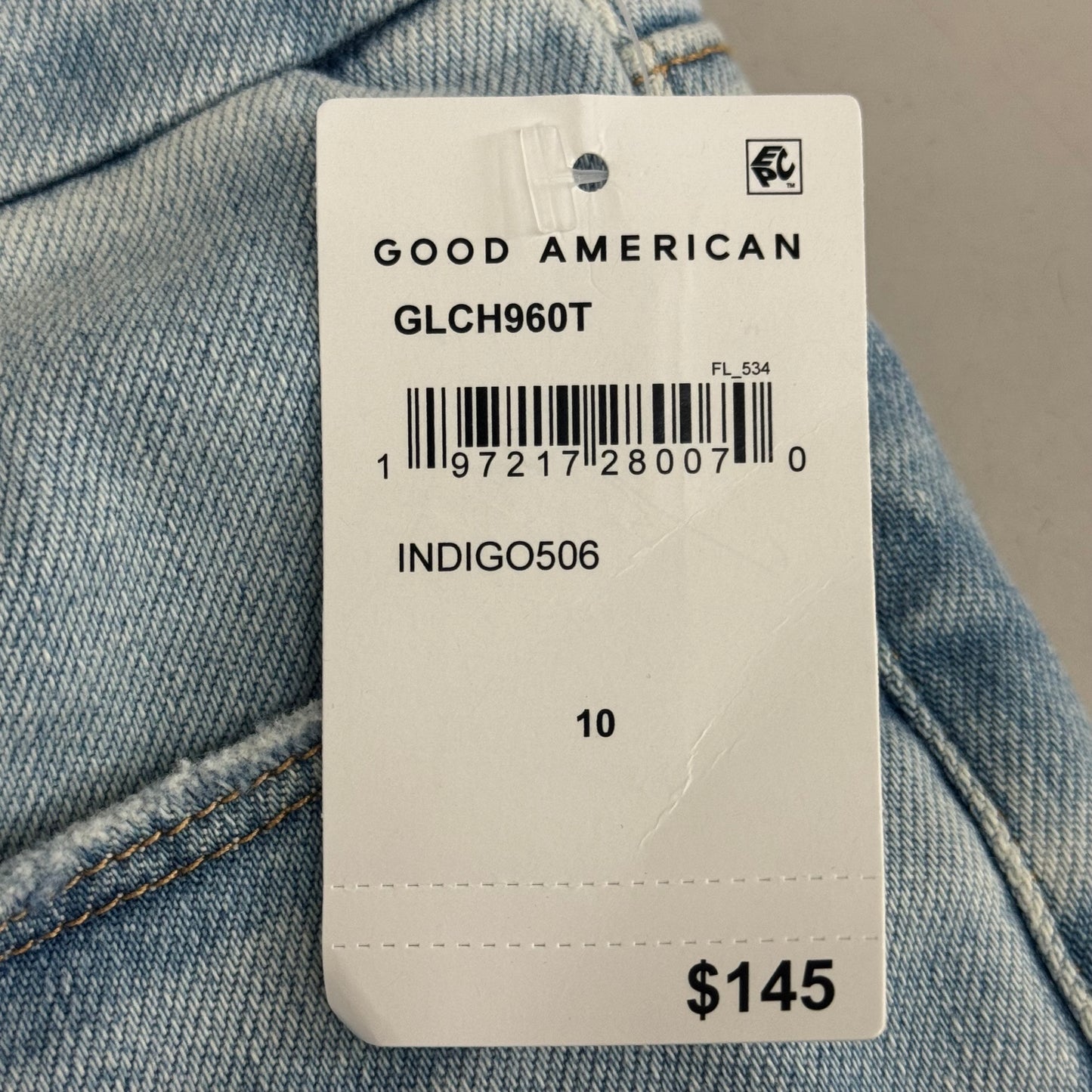 GOOD AMERICAN Good Legs Extra Stretch Jeans Women's Sz 10 GLCH960T INDIGO506