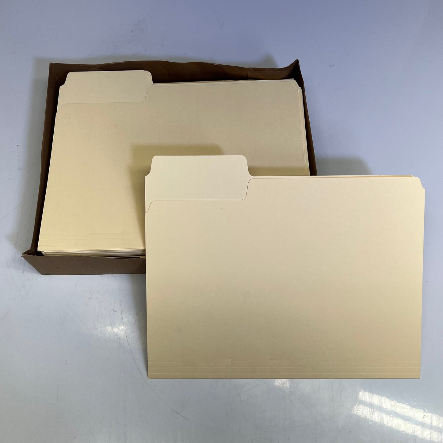 ZA@ SMEAD (500 PACK) Super Tab File Folders 1/3 Cut Letter Sz Manila 10301 (Damaged)