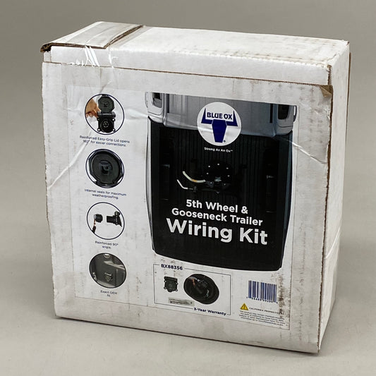 BLUE OX 5th Wheel & Gooseneck Trailer Wiring Kit  Black  BX88356 (New Other- Distressed Packaging)