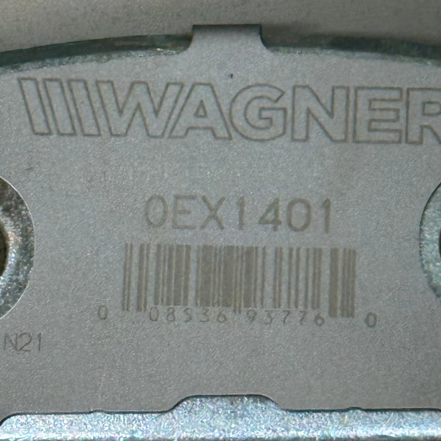 WAGNER OEx Premium Ceramic Disc Brake Pad Set 6 1/2" x 2" Grey OEX1401