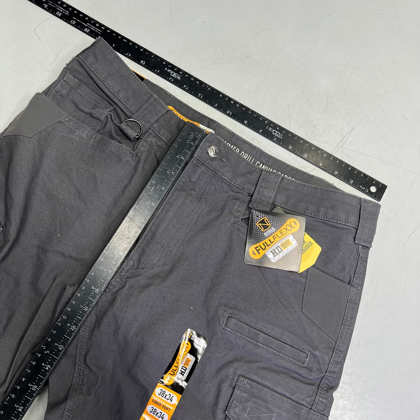 NOBLE OUTFITTERS Full Flex Canvas Cargo Pant Men's Sz 38x34 Wolf Grey 18426