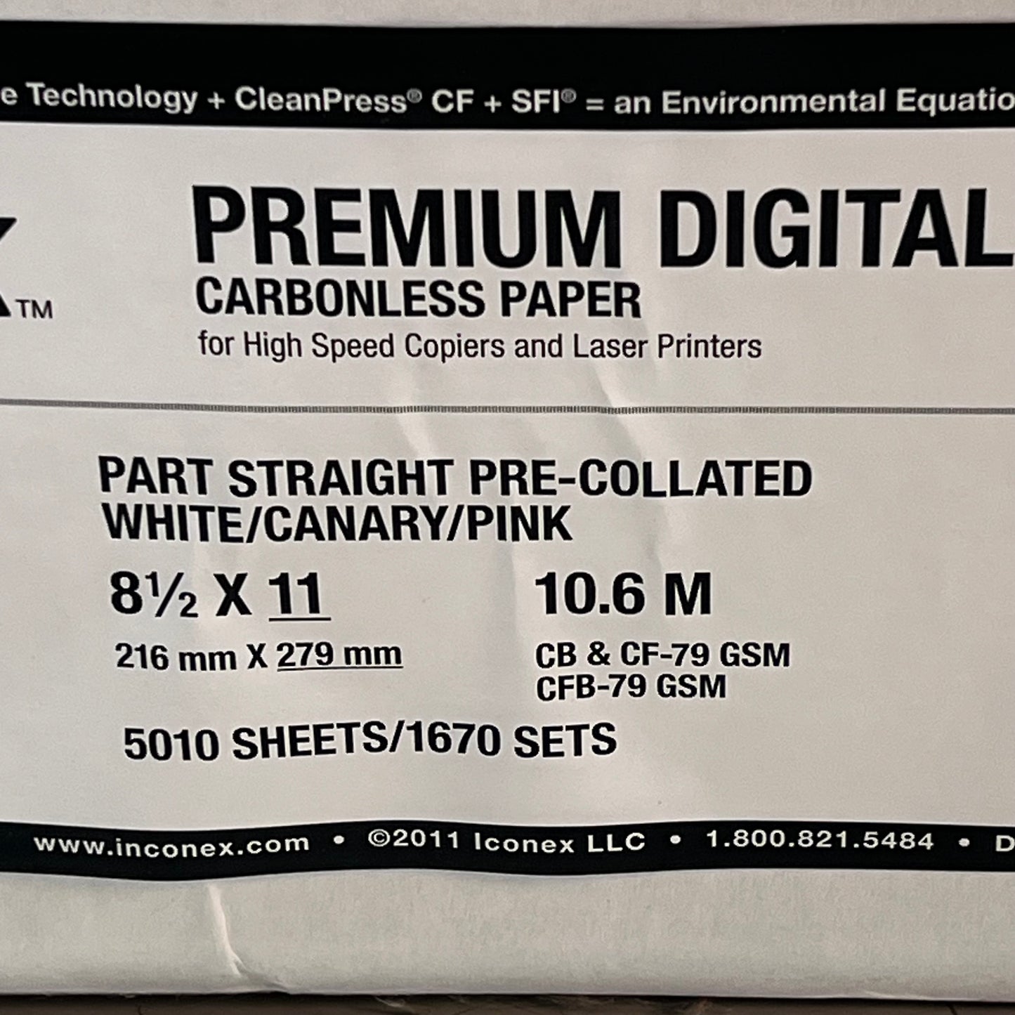 ICONEX (5010 SHEETS) Premium Digital Carbonless White/Pink/Canary 9077-1004