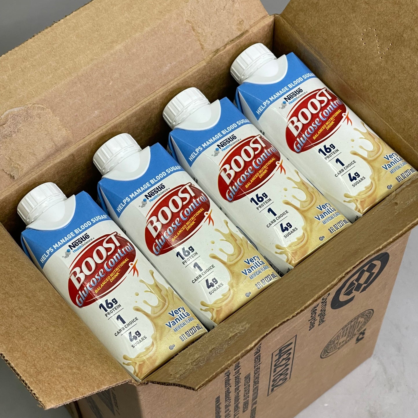 ZA@ NESTLE (24 Pack) Boost Breeze Very Vanilla Flavor 8 fl oz BB 03/26 J