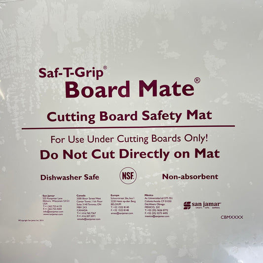 SAN JAMAR Saf-t-grip Mate Cutting Board Mat Non-slip  18" W x 13" White CBM1318