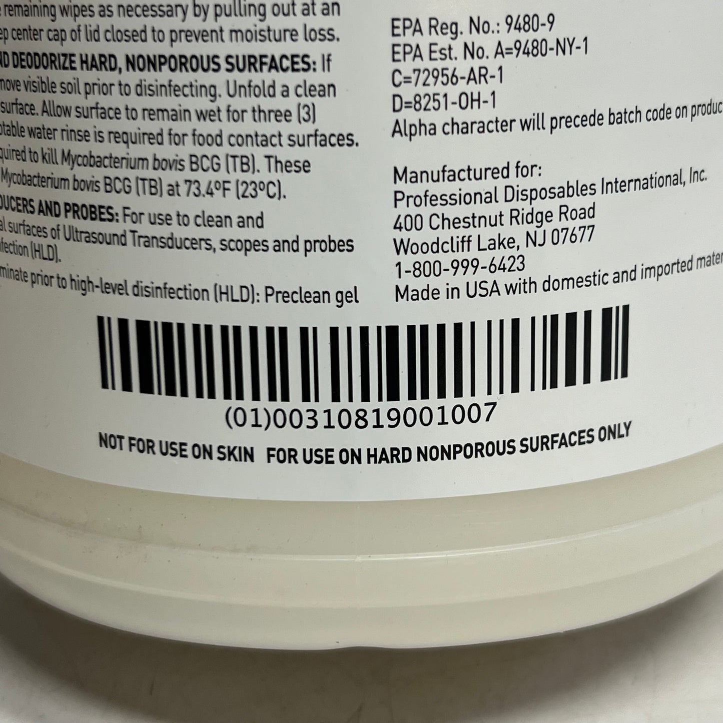 PDI (6 PACK, 75 WPES EACH) AF3 Sani-cloth Germicidal Disposable Wipes Sz Extra Large BB 10/27