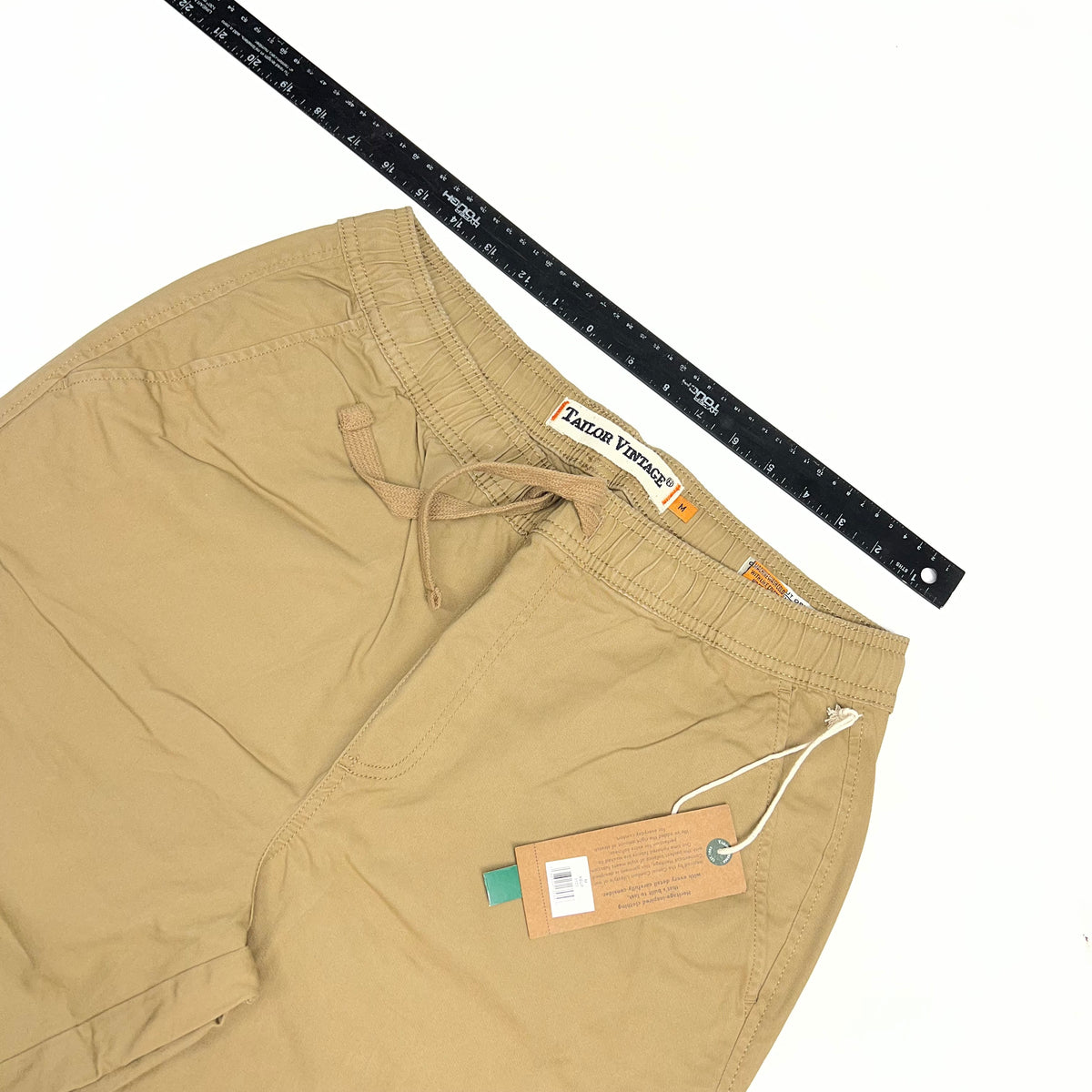 TAILOR VINTAGE Stretch Twill Pull on Short Lightweight Men's Sz M Kelp 1101