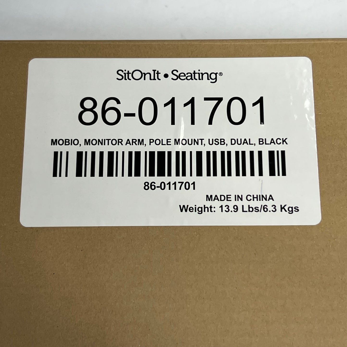 SITONIT SEATING Mobio Monitor Arm, Slider 86-011701/86-011417