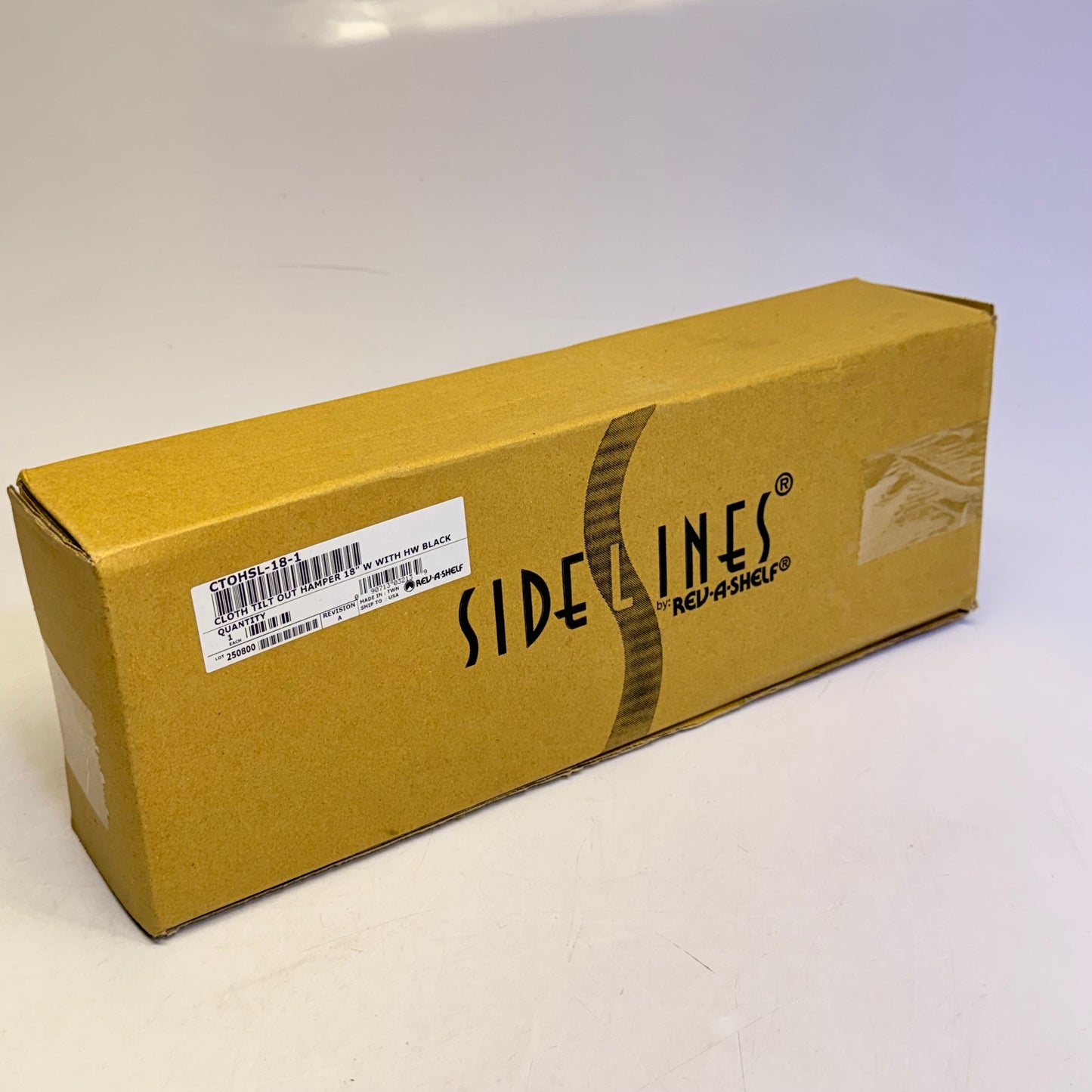 REV A SHELF Cloth Tilt Out Fabric Hampers 18" Wide 14" Deep Black CTOHSL-18-1